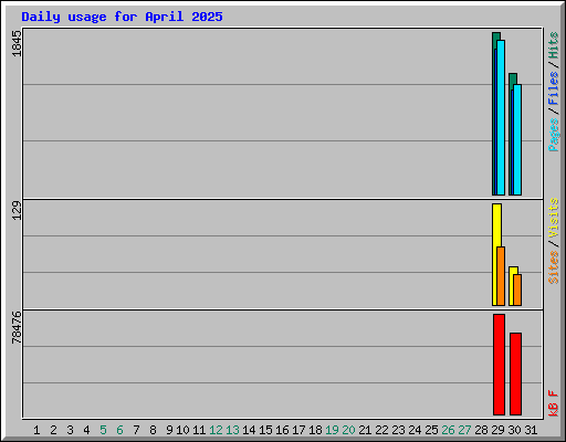Daily usage for April 2025