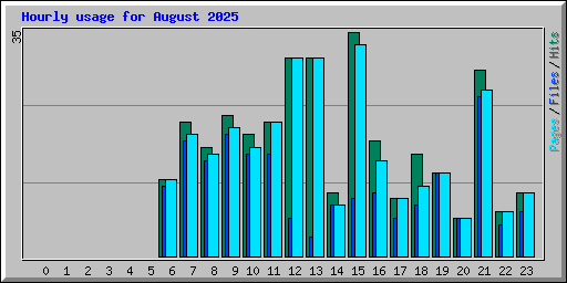 Hourly usage for August 2025