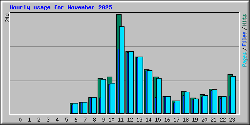 Hourly usage for November 2025