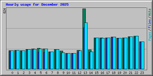Hourly usage for December 2025